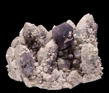 Natural Clear Purple Cube Fluorite Quartz Crysal Cluster Mineral Specimen 218g