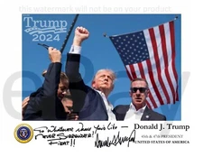 PERSONALIZED President Donald J. Trump autographed FIGHT 11x8.5 photo REPRINT