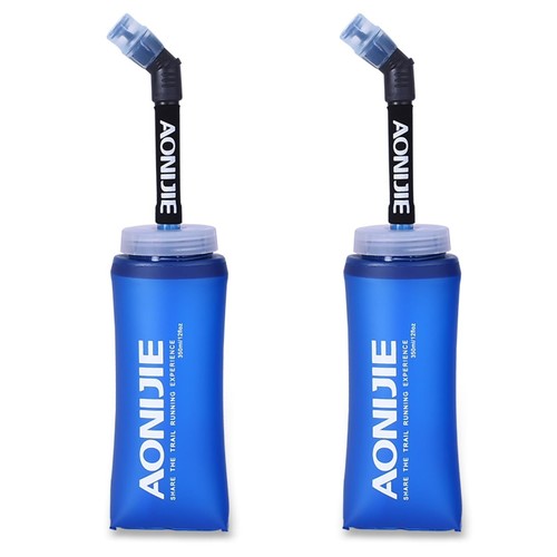 Gourde Souple Pliable Anseom 500 Ml Avec Longue Paille – Parfaite Pour Running, Rando, Vélo, Camping Et Marathon