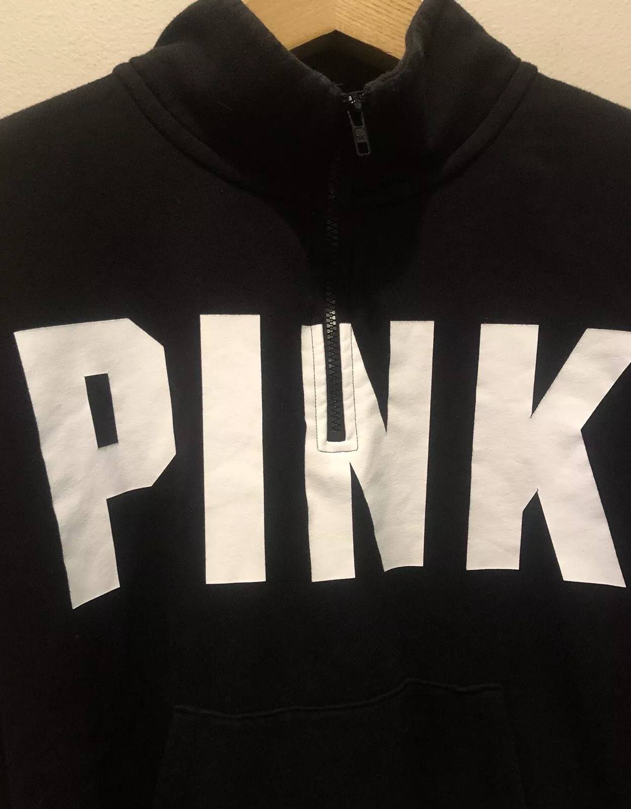 victoria-secret-vs floral quarter zip embroidered feminine sweatshirt