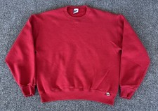 Russell Athletic Mens L VTG Sweatshirt Red Crew Neck Pullover Fitness