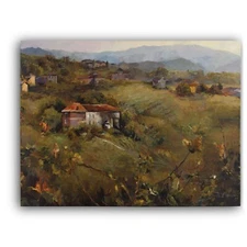 Overlooking Valley Framed Canvas Stretched Ready to Hang 50x40 Home decor Gift.