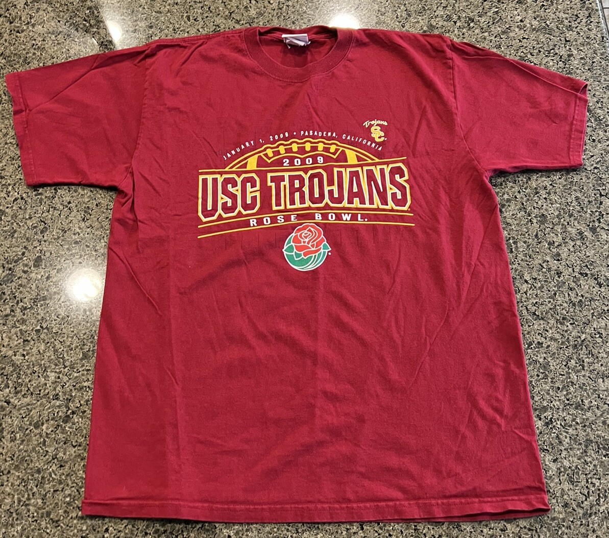 Champion USC Trojans 2009 Rose Bowl Red T-Shirt XL NCAA Jan