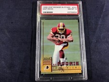 B4-34 FOOTBALL CARD - SKIP HICKS REDSKINS ROOKIE - 1998 LEAF -GRADE 8 -CARD #222. rookie card picture