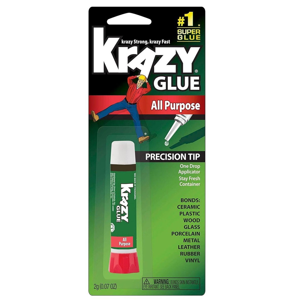 Krazy Glue All Purpose Adhesive 2G Precision Tip Super Glue For