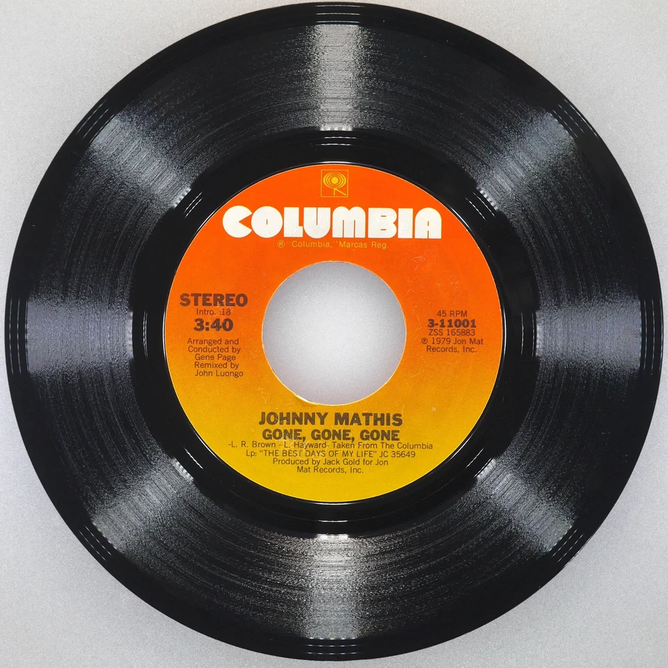 JOHNNY MATHIS Begin The Beguine / Gone, Gone, Gone COLUMBIA 3-11001 NM 45 7" - Image 4 of 4