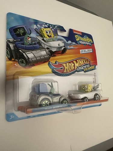 New 2024 Hot Wheels Racer Verse Nickelodeon Cars SPONGEBOB + PLANKTON HRT85 - Picture 3 of 4