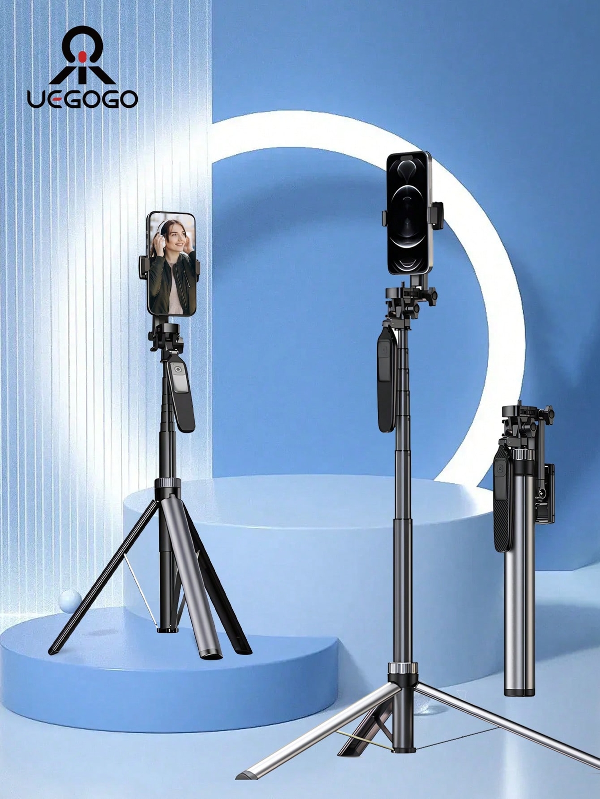 UEGOGO 2M Extendable Selfie Stick Tripod with Wireless Remote
