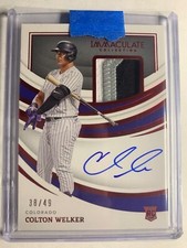 2022 Panini Immaculate Collection Red #IMA-CW Colton Welker Auto #D /49 Patch
