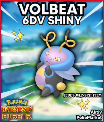 VOLBEAT   SHINY 6DV   Pokemon Karmesin und Purpur Lvl 100 Battle Ready + VGC