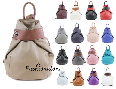 Neu Damen Weicher Lederrucksack Vera Pelle Rucksack Damen Schule Fitness-Taschen UK
