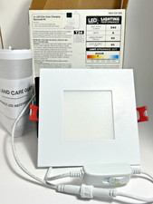 Commercial Electric 4" LED Slim Color Changing Recessed Light Kit Square WHITE
