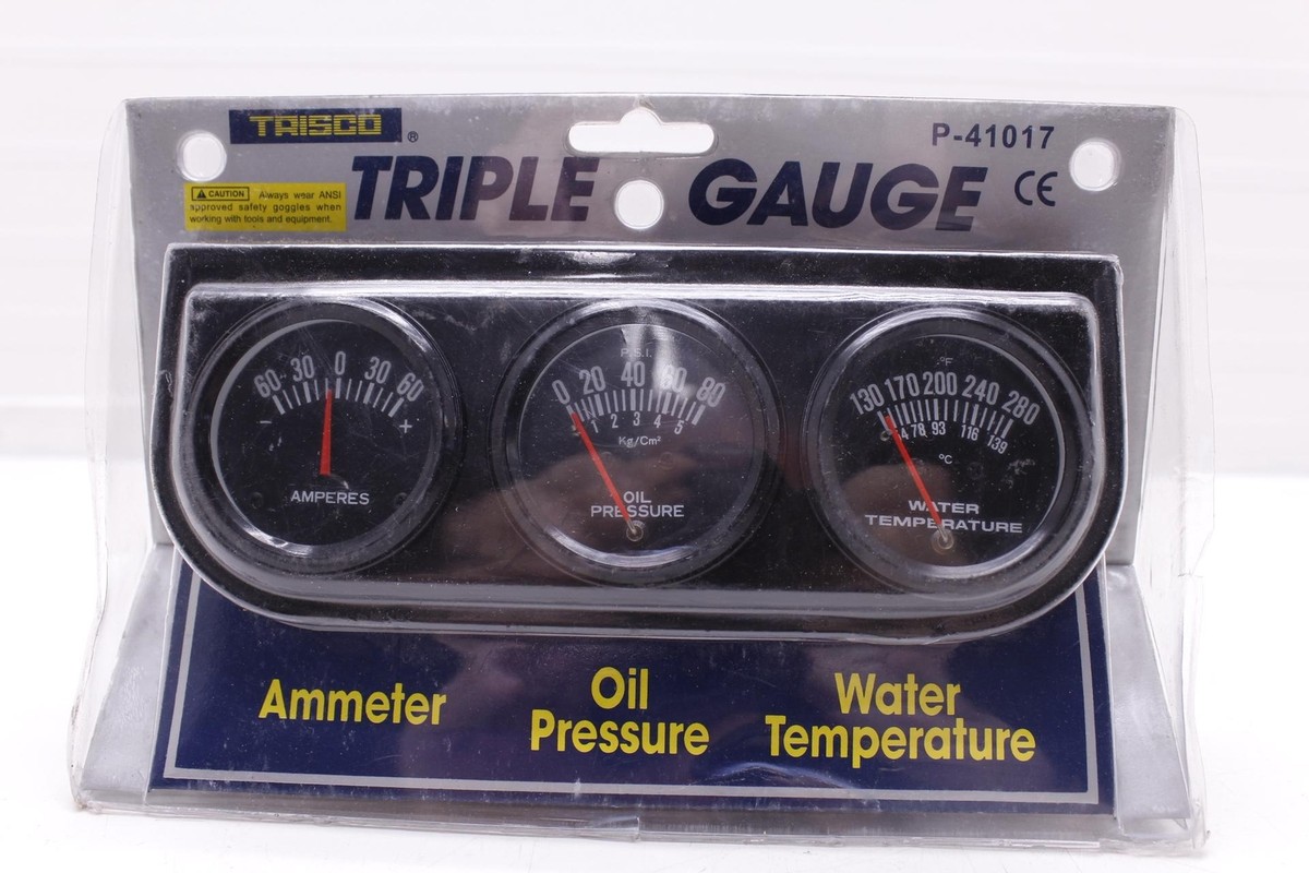 TRISCO TRIPLE GAUGE SET AMMETER OIL PRESSURE WATER TEMP R8.BX22 | eBay