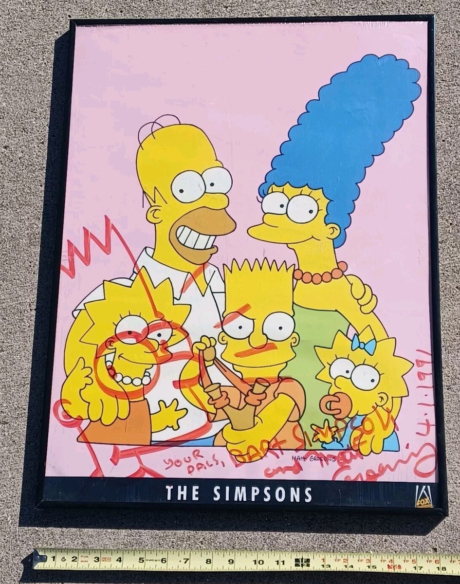 The Simpsons AUTOGRAPHED Signed Matt Groening 1991 Fox Poster WITH