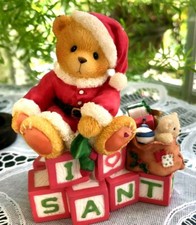 CHERISHED TEDDIES - CLARENCE - SANTA SPELLS CHRISTMAS JOY - W/ SANTA BLOCKS