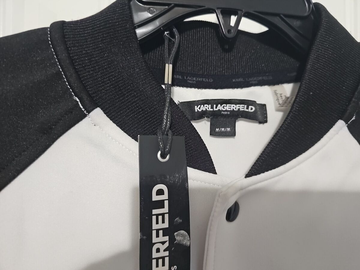 Karl Lagerfeld Paris Men's Colorblock Scuba Baseball Track Karl Lagerfeld Paris Men's Colorblock Scuba Baseball Track