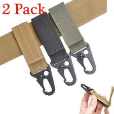 2 Pack Tactical Gear Clip MOLLE Webbing Belt Clip with HK Hook for Molle Bag