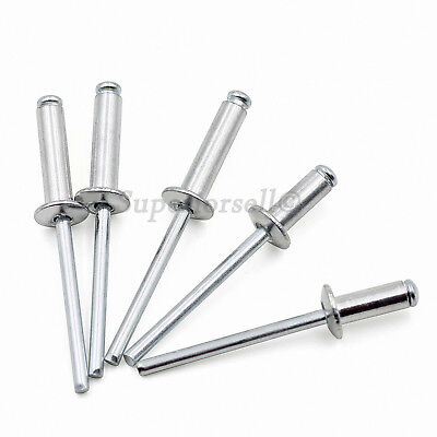 500X 5mm POP RIVETS DOME HEAD OPEN TYPE BLIND STAINLESS STEEL CHOOSE LENGTH