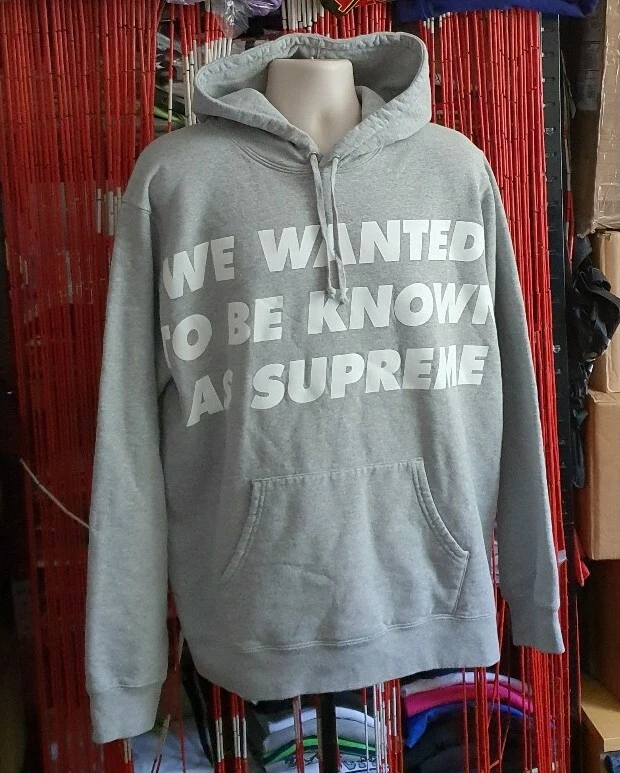 SS20 Supreme Bekannt Als Kapuzenpulli Größe XL Heather Grau Kapuzenpulli