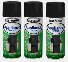 3 ~ Rust-Oleum Specialty Gloss Black Appliance Epoxy For Metal Stops Rust 12oz