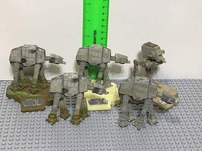 Star Wars Titanium Series Die Cast AT-AT & AT-ST Lot Of 5 With Stands