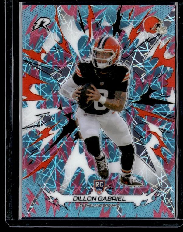 2025 Topps Resurgence #123 Dillon Gabriel Sky Blue & Pink Shock Refractor