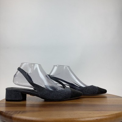 Womens Veronica Beard Cecile Half dOrsay Slingback Blue Denim Pumps Size G2U