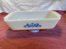 Vintage Cornflower Anchor Hocking Fire King 441 Loaf Pan EUC