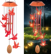 Cardinal Wind Chimes for outside with 4 Music Aluminum Tubes,Cardinal Wind Chime