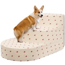 Dog Stairs for Small Dogs, Foam Steps for Small Dogs  Cats, 3 Steps Dog Ramp...