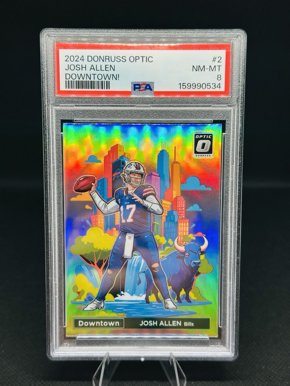 Panini 2024 Donruss Optic Downtown! Josh Allen #2 - Bills (PSA 8)