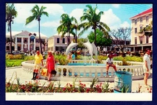 UNPOSTED POSTCARD, RAWSON SQUARE AND FOUNTAIN. NASSAU, BAHAMAS