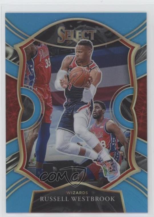 2020 Panini Select Concourse Light Blue Prizm 57/299 Russell Westbrook #39 00ah