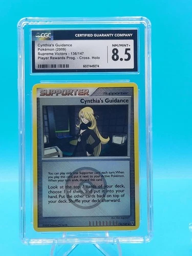 CYNTHIA's GUIDANCE 2009 Pokemon  Supreme Victors 136/147 Crosshatch Holo CGC 8.5