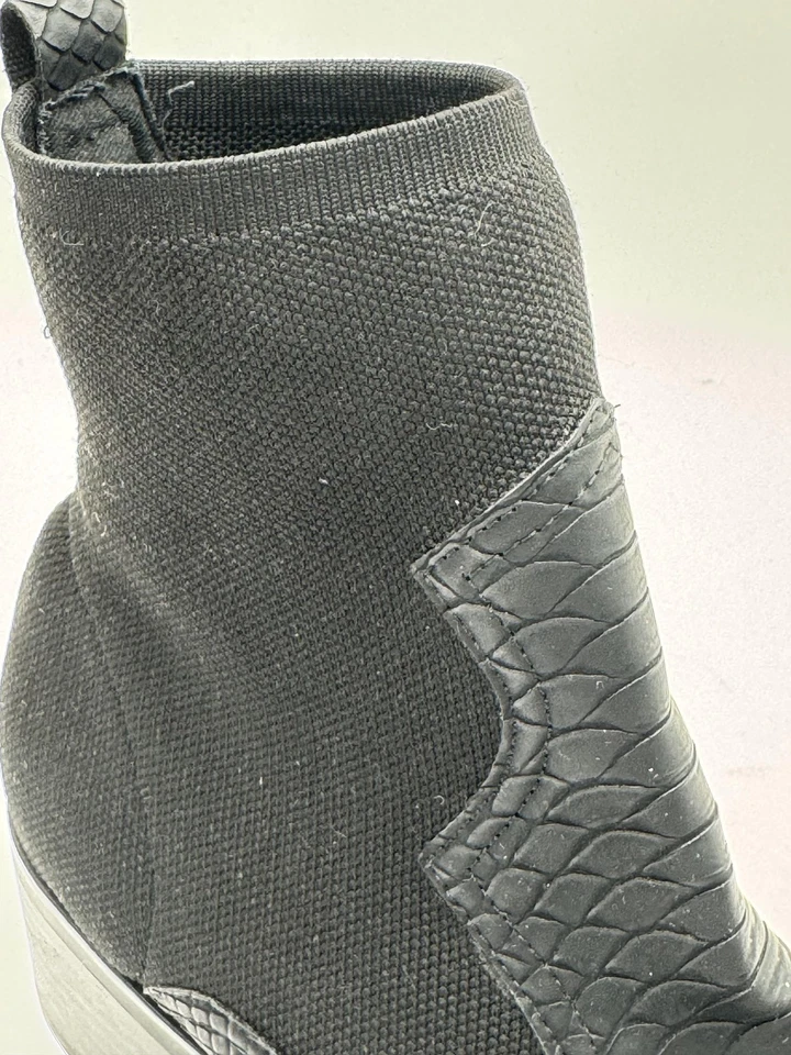 Botas MIA femininas tamanho 9.5 preto falso píton ocidental salto bloco tornozelo zíper botas - Imagem 2 de 4