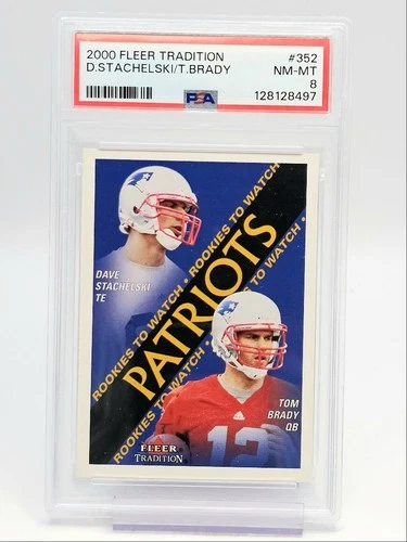 DAVE STACHELSKI TOM BRADY 2000 FLEER TRADITION ROOKIES TO WATCH RC PSA 8 Q0004