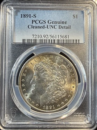 1891-S Morgan Silver $1; PCGS UNC Detail
