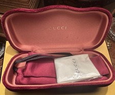 GUCCI Eye Glasses Case - Hard Shell- Cloth  Pouch - RED NEW