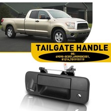 Rear Exterior Tail Gate Tailgate Handle Latch Black For 2007-2013 Toyota Tundra