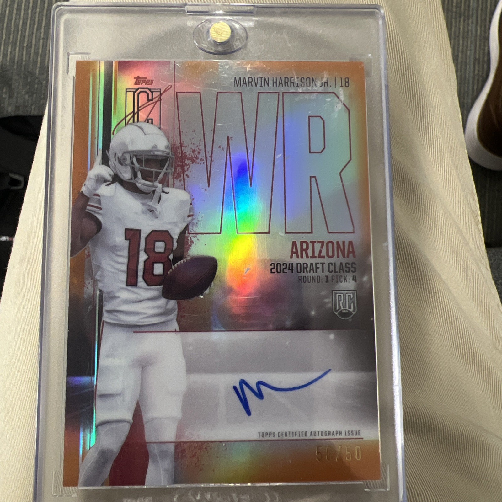 2024 MARVIN HARRISON JR. Topps Signature Class Rookie Chrome Orange Auto 50/50