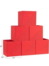 6 Pack Red Foldable Storage Cubes 11x11 Fabric Storage Bins Organizer NeW