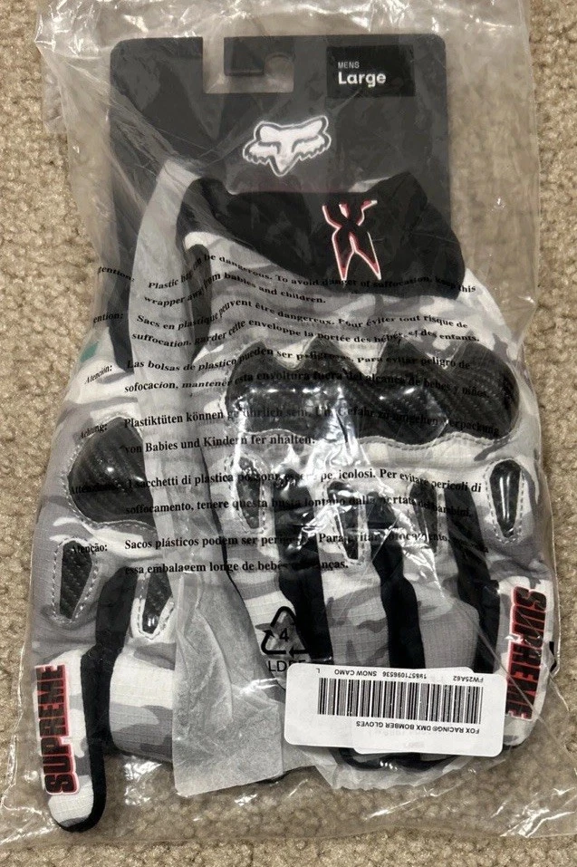 NWT Supreme Fox Racing DMX Bomber Gloves Snow Camo Size Men’s Large SHIPS FREE!
Opens in a new windo