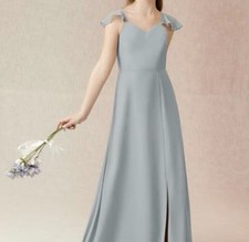 Azazie Blue Cap Sleeve Bridesmaid Dress Regular Size 12 Girl