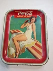 Vintage 1939 Coca-Cola Springboard Girl BathingSuit Soda Tray W/ Wall Hanger