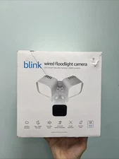 Blink Wired Floodlight Camera 2600 lumens, HD live view, Works with Alexa- White