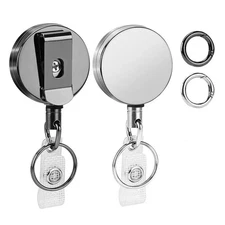 2PCS Steel Wire Rope Elastic Key Chain Retractable Anti Lost Secure Key Chain