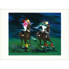 SPAHN Victor - Lithographie originale "Les cavaliers" 75x55cm