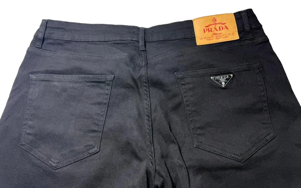 正品普拉达米兰黑色牛仔裤 | 优质意大利工艺 | 38 码 — 第 3/4 张图片