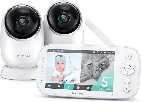 Dr.Care NoraView Baby Monitor with 2 Cameras - 5 1080P Split Screen