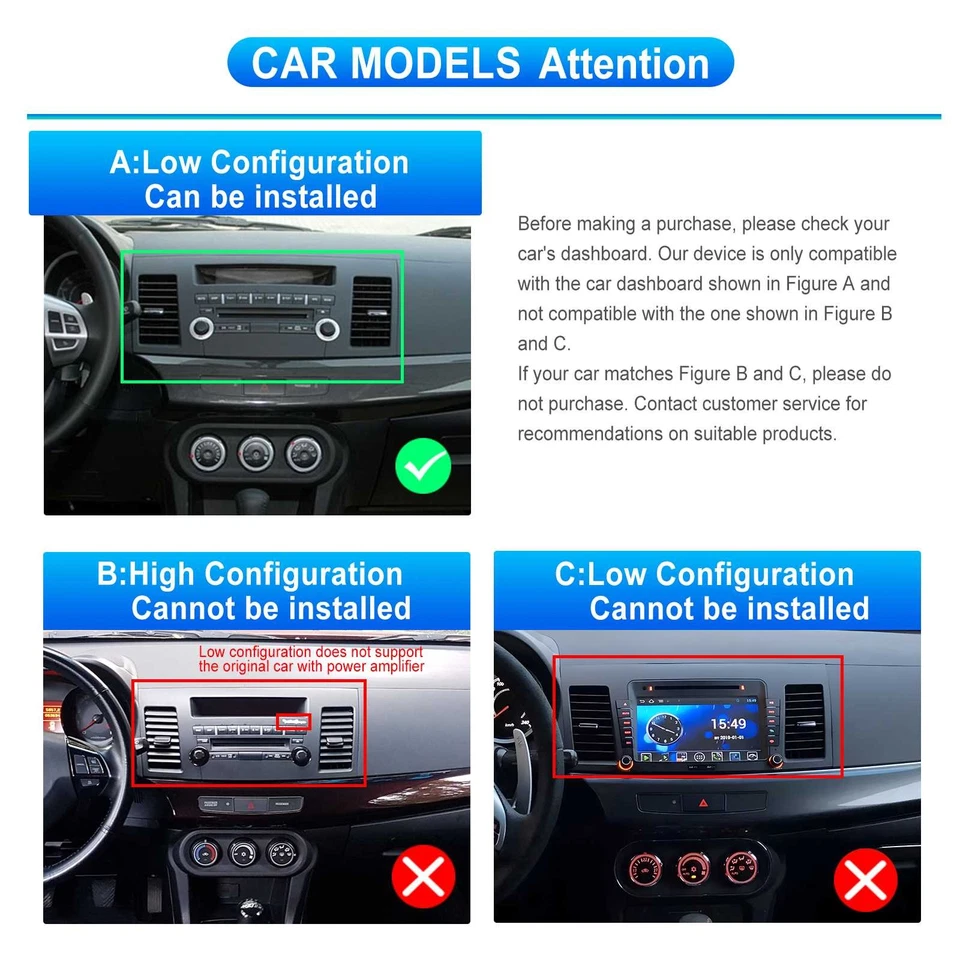 For Mitsubishi Lancer 2008-2015 Android 15 CarPlay Car Radio GPS Navi DSP Stereo - Image 3 of 4